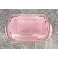 Масляна пластикова 15*10,2*2.6 см прозора/рожева Hobby life 03 1229