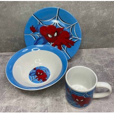 Набір дитячого посуду Спайдермен 3 предмети фарфор Interos TO-6 (84407)