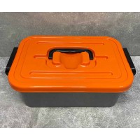 Контейнер для зберігання + вклад 3,8 л сірий з помаранчевою кришкою ПБ-973