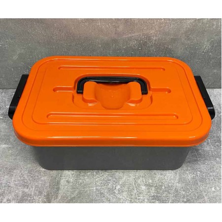 Контейнер для зберігання + вклад 3,8 л сірий з помаранчевою кришкою ПБ-973