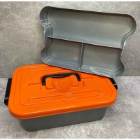 Контейнер для зберігання + вклад 3,8 л сірий з помаранчевою кришкою ПБ-973