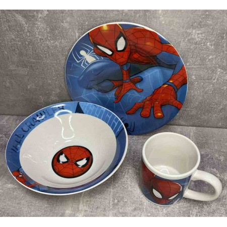 Набір дитячого посуду Спайдермен 3 предмети порцеляна ТМ-21