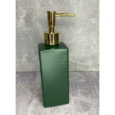 Дозатор для рідкого мила зелений із золотими вкрапленнями A-Plus 217 BS