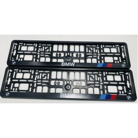  Рамка для номерного знака для чорний пластик BMW 1 шт 