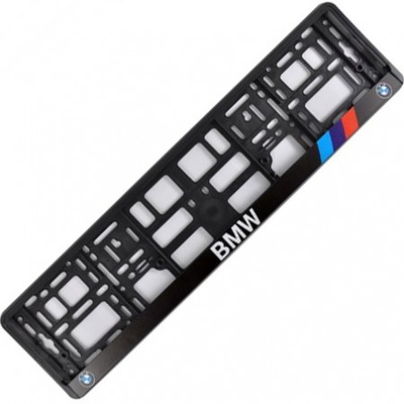  Рамка для номерного знака для чорний пластик BMW 1 шт 