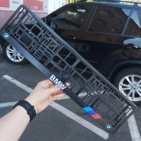 Рамка для номерного знака для чорний пластик BMW 1 шт