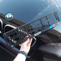 Рамка для номерного знака для чорний пластик BMW 1 шт