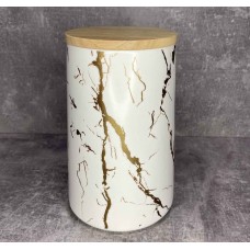 Банка порцелянова з бамбуковою кришкою 1000 мл біла Bona Di 805-709