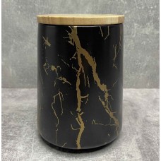 Банка порцелянова з бамбуковою кришкою 720 мл чорна Bona Di 805-721