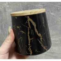 Банка порцелянова з бамбуковою кришкою 520 мл чорна Bona Di 805-720