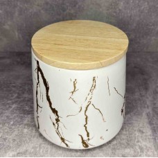Банка порцелянова з бамбуковою кришкою 520 мл біла Bona Di 805-707