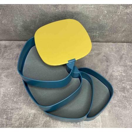 Скринька для зберігання ювелірних виробів та біжутерії з дзеркалом синя 4 відділення A-Plus ZX-902