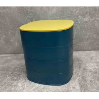 Скринька для зберігання ювелірних виробів та біжутерії з дзеркалом синя 4 відділення A-Plus ZX-902