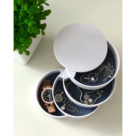 Скринька для зберігання ювелірних виробів та біжутерії  біла 4 відділення A-Plus 546687