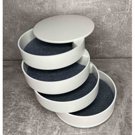 Скринька для зберігання ювелірних виробів та біжутерії  біла 4 відділення A-Plus 546687