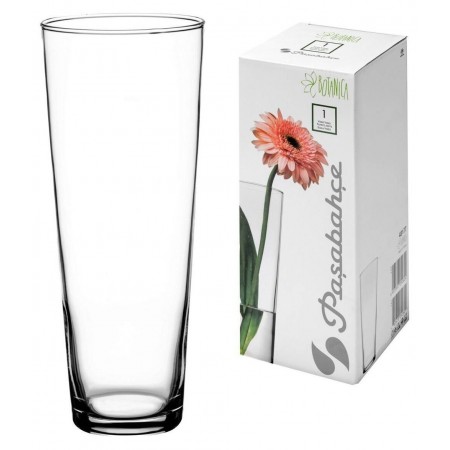 Ваза скляна Pasabahce Флора h-26 см циліндр-конус 43177