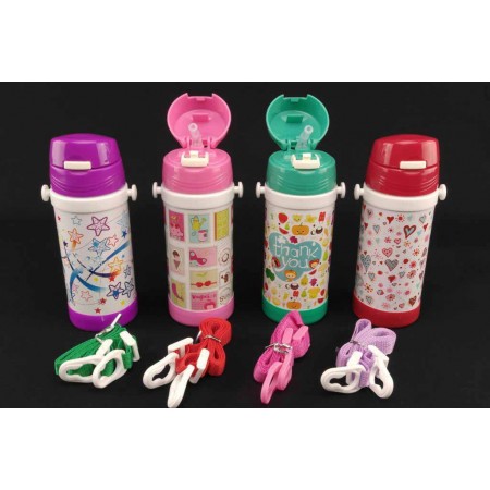 Дитячий термос із нержавіючої сталі з трубочкою  320 мл Серця A-Plus 1776