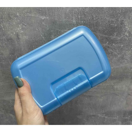 Ланч бокс пластиковий синій  7808