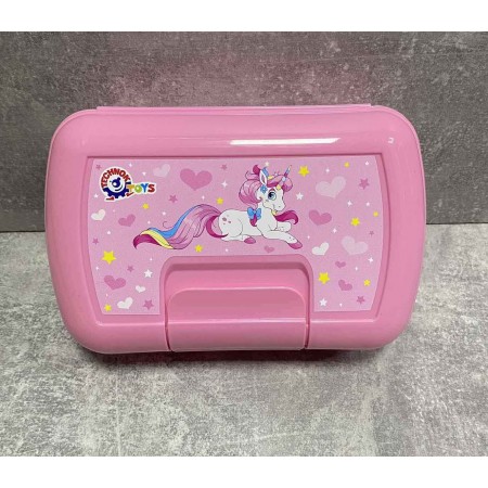 Ланч бокс пластиковий рожевий  9086