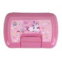 Ланч бокс пластиковий рожевий  9086