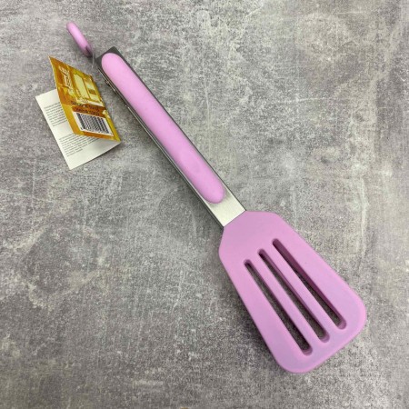 Щипці кухонні силіконові A-Plus 1959 з каркасом із нержавіючої сталі 25,5см  рожеві