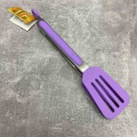 Щипці кухонні силіконові A-Plus 1959 з каркасом із нержавіючої сталі 25,5см  фіолетові