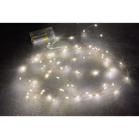 Гірлянда світлодіодна НА БАТАРЕЙКАХ 4 м 80 діодів LED , жовтий колір 