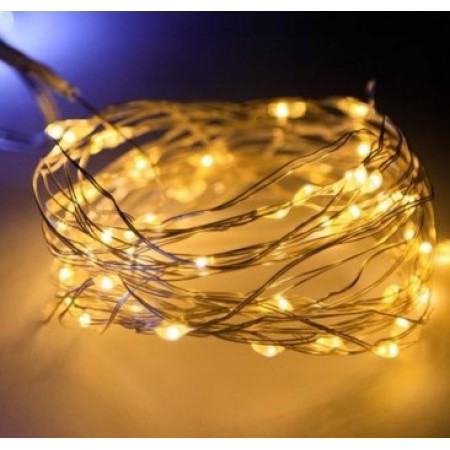 Гірлянда світлодіодна НА БАТАРЕЙКАХ 4 м 80 діодів LED , жовтий колір 