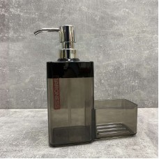 Дозатор для рідкого мила з контейнером для губки чорний Baroness "Silver Combo" 20012