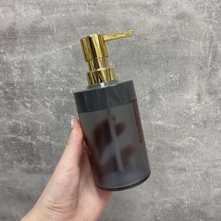 Дозатор для рідкого мила темно-сірий із золотим Baroness Limpia 20009