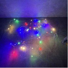 Гірлянда світлодіодна НА БАТАРЕЙКАХ 5 м 50 діодів LED , різнокольорова