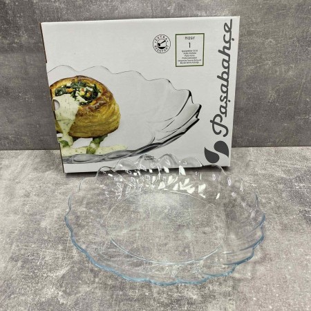Блюдо скляне овальне 27*32 см Pasabahce Hasir 10412