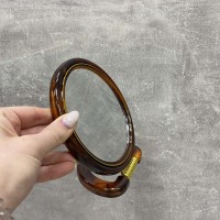 Дзеркало настільне двостороннє  пластикове коричневе Mirror 417-6