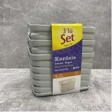 Набір корзинок сірого кольору 3 шт 165*125*107 мм 1,5 л Ucsan plastik M-3928
