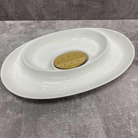 Блюдо овальне порцелянове 38,5 см Interos PJ01761-S