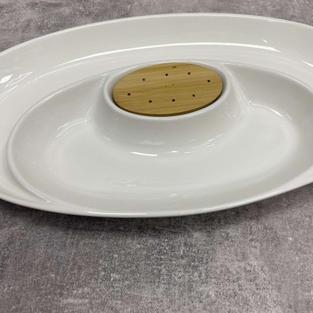 Блюдо овальне порцелянове 38,5 см Interos PJ01761-S