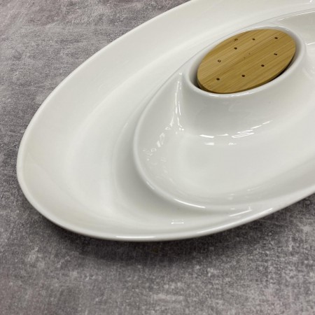 Блюдо овальне порцелянове 38,5 см Interos PJ01761-S