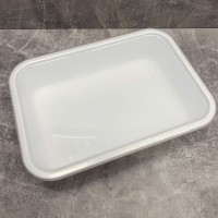 Контейнер  з кришкою 3 л прямокутний білий з прозорою кришкою Магія Пласт ХМ 3000