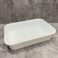 Контейнер  з кришкою 3 л прямокутний білий з прозорою кришкою Магія Пласт ХМ 3000