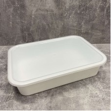 Контейнер  з кришкою 3 л прямокутний білий з прозорою кришкою Магія Пласт ХМ 3000