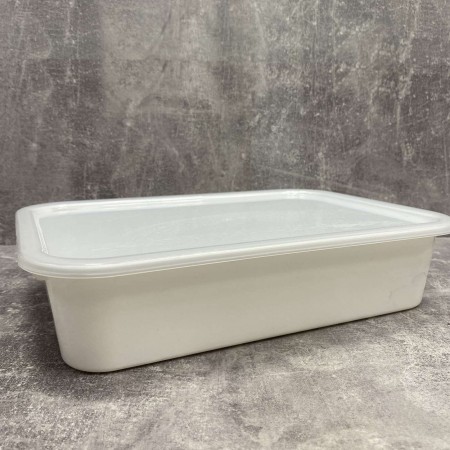 Контейнер з кришкою 3 л прямокутний білий з прозорою кришкою Магія Пласт ХМ 3000