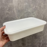 Контейнер  з кришкою 3 л прямокутний білий з прозорою кришкою Магія Пласт ХМ 3000