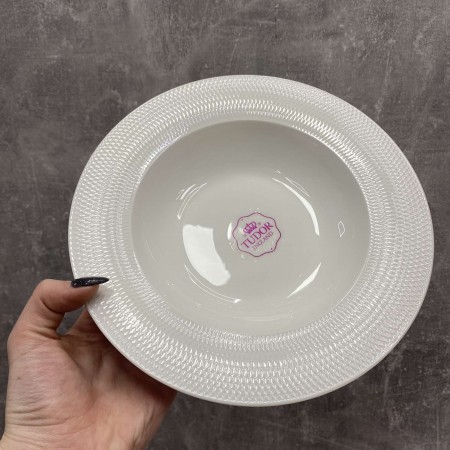 Тарілка глибока 22 см порцелянова Tudor TU-1100-1