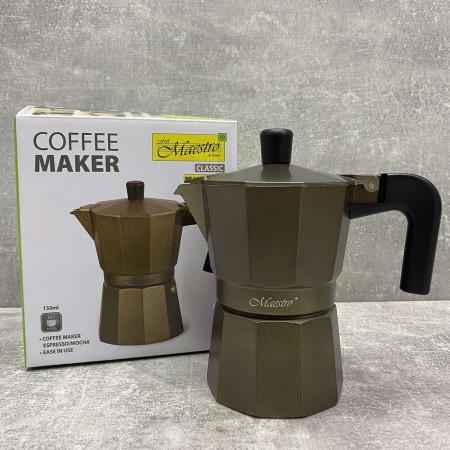 Гейзерна кавоварка алюмінієва 150 мл Maestro MR-1666-3 Brown