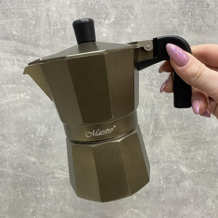 Гейзерна кавоварка алюмінієва 150 мл Maestro MR-1666-3 Brown
