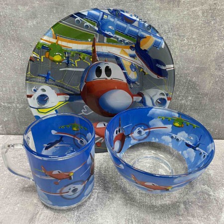 Набір дитячого посуду 3 предмети Літаки Украина ТД 7732