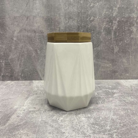 Банка для сипучих з бамбуковою кришкою 800 мл Геометрія Interos PJ03340-L