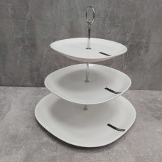 Блюдо порцелянове 3-х ярусне 32*32 см Ardesto AR3707