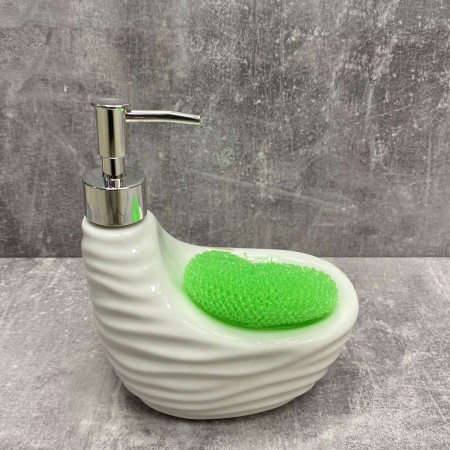 Органайзер для мийки з дозатором для миючого засобу 700 мл порцеляновий Interos PJ09007