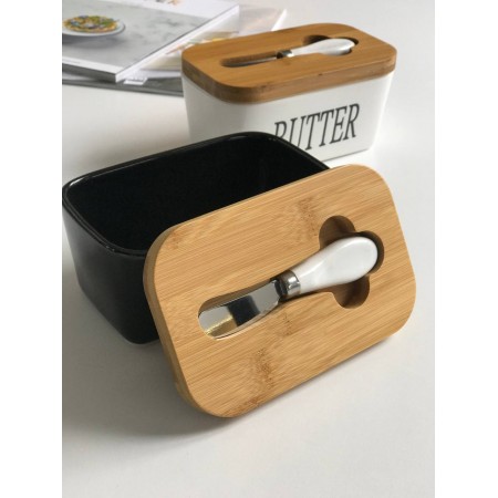 Маслянка керамічна з ножем "Butter" Olens O8030-144